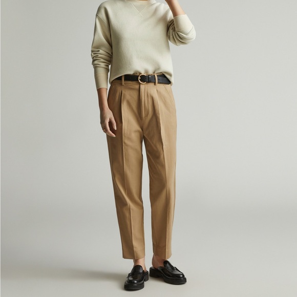 Everlane Draper Tapered Pant Way High Trouser Buttersmooth Tan Khaki Size 2 - Picture 2 of 10